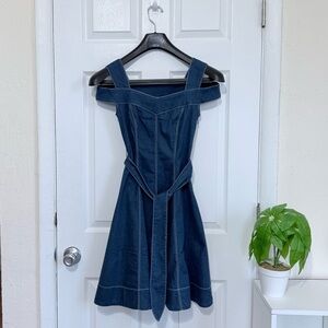 Only Jeans Stylish Off-Shoulder Denim Dress Size XS